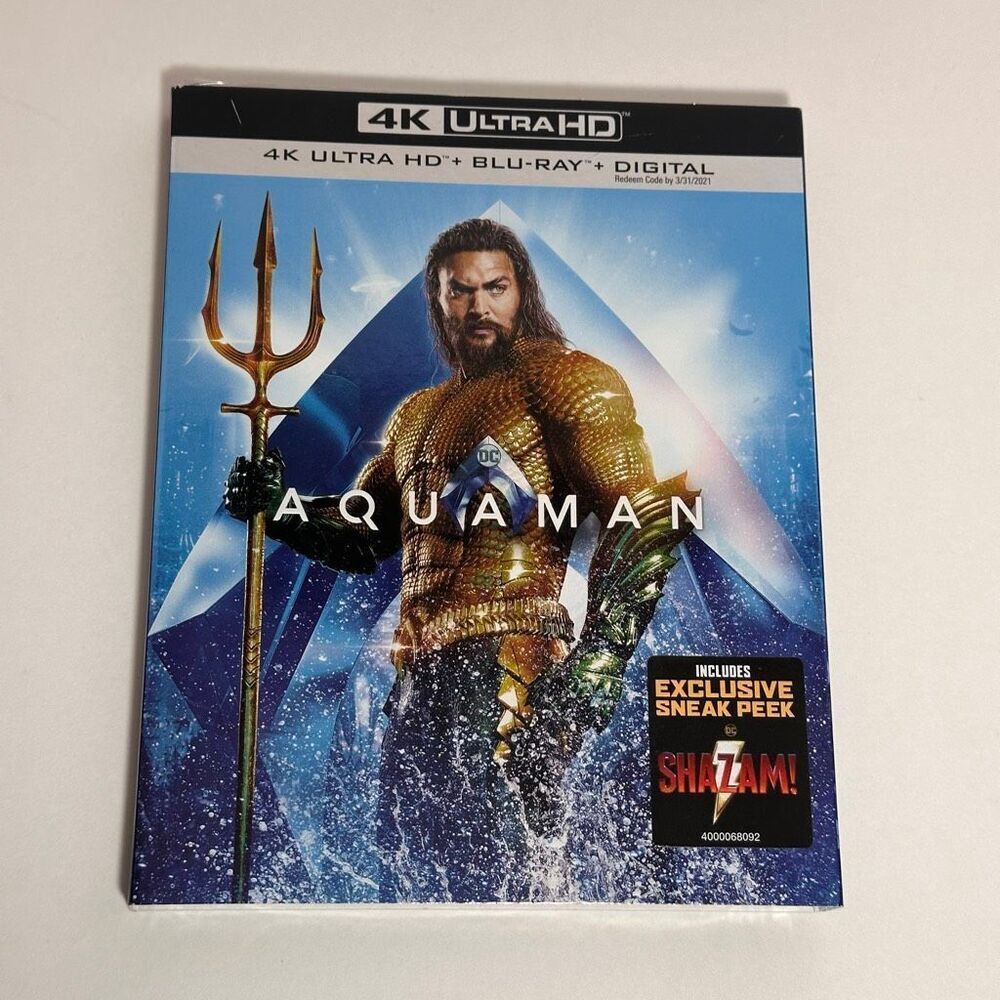 Aquaman Exclusive DVD 4K Ultra HD + Blu-Ray + Digital NEW Sealed